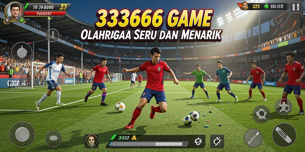 Screenshot utama 333666 menampilkan aksi seru permainan olahraga.