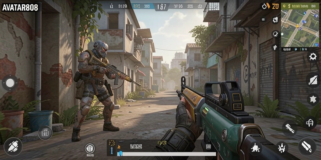 Tampilan gameplay AVATAR808 yang seru dan mendebarkan dalam pertempuran FPS.