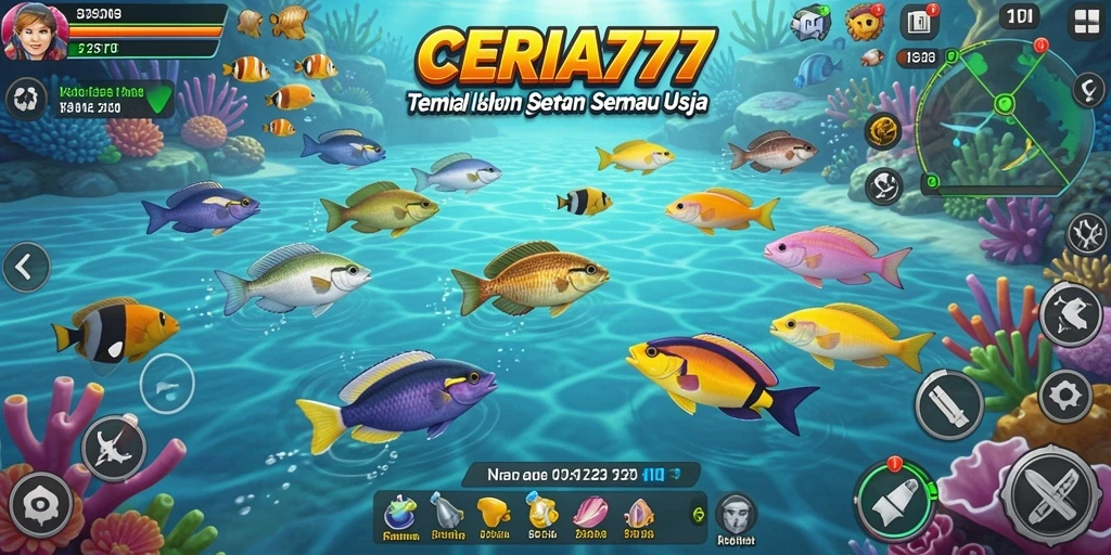 Tangkapan layar gameplay CERIA777 yang menampilkan aksi seru Tembak Ikan.