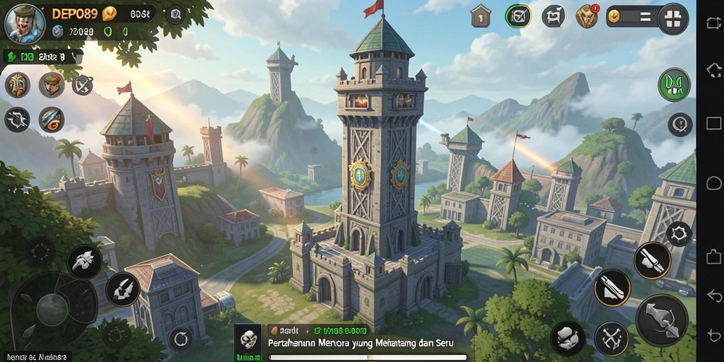 Tampilan gameplay DEPO89 yang seru dalam aksi Tower Defense.