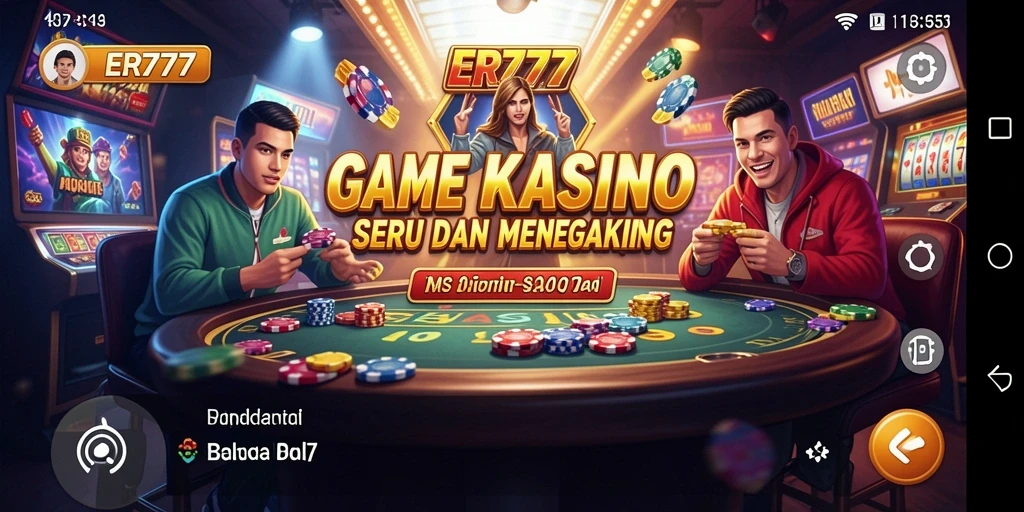 Tampilan gameplay menyerupai kasino sungguhan dengan efek audio yang realistis.