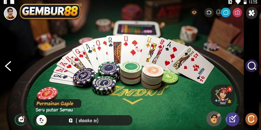Tampilan screenshot GEMBUR88 menampilkan momen seru permainan Gaple.