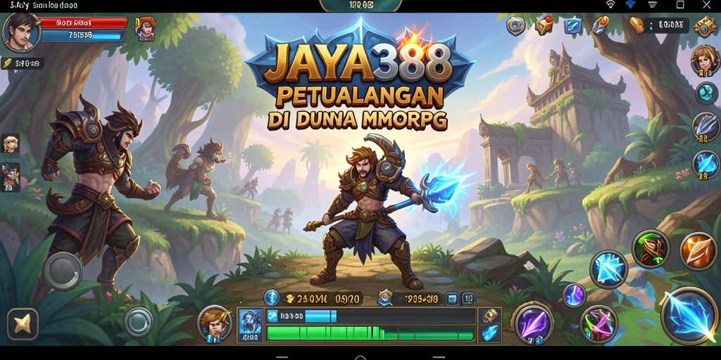 Tangkapan layar gameplay JAYA388 menggambarkan petualangan fantastis dengan karakter beranimasi.