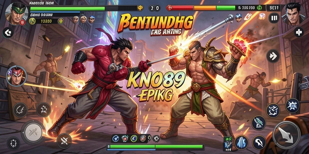 Screenshot menunjukkan pertarungan mendebarkan dalam KNO89.