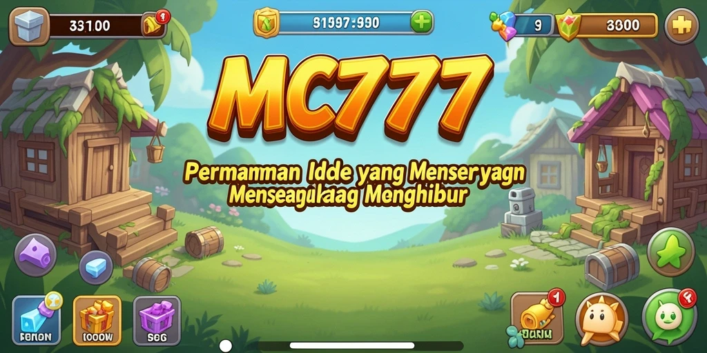 Tampilan gameplay MC777 dengan karakter dan sumber daya yang berkembang.