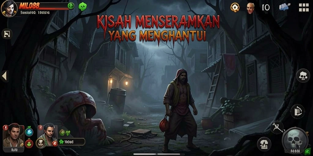 Tangkapan layar gameplay horor yang mendebarkan dari MILO88.