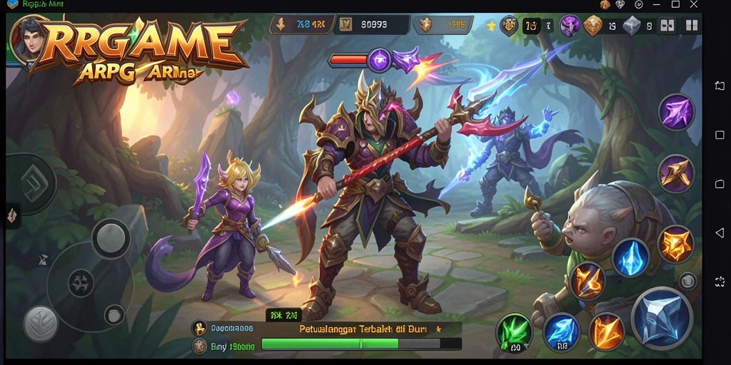 Screenshot RPGAME menampilkan aksi seru dalam pertempuran ARPG.