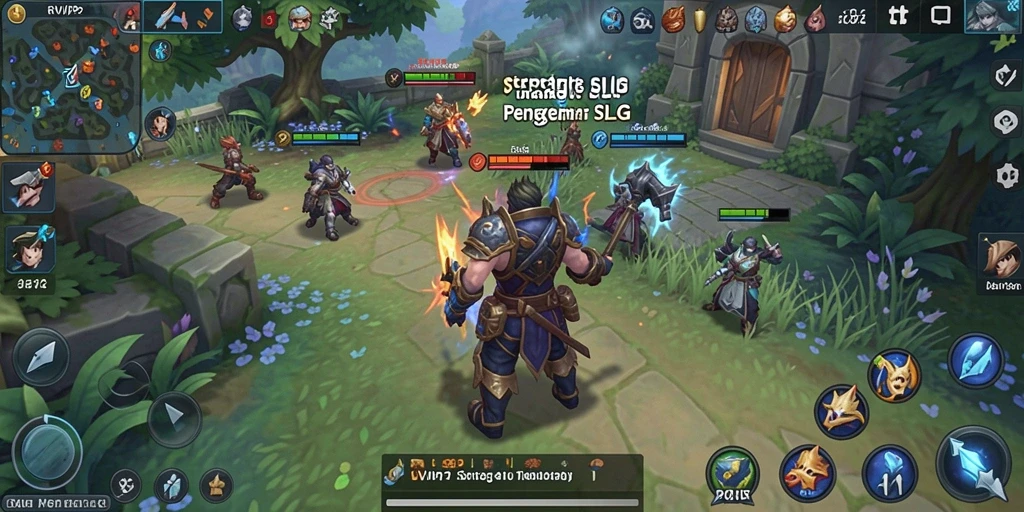 Tangkapan layar gameplay menunjukkan pertempuran yang intens dan strategi yang mendalam.