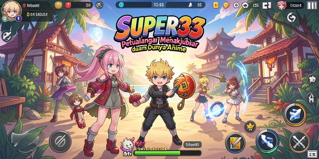 Tangkapan layar <strong>SUPER33</strong> menampilkan pertarungan seru dalam dunia anime.